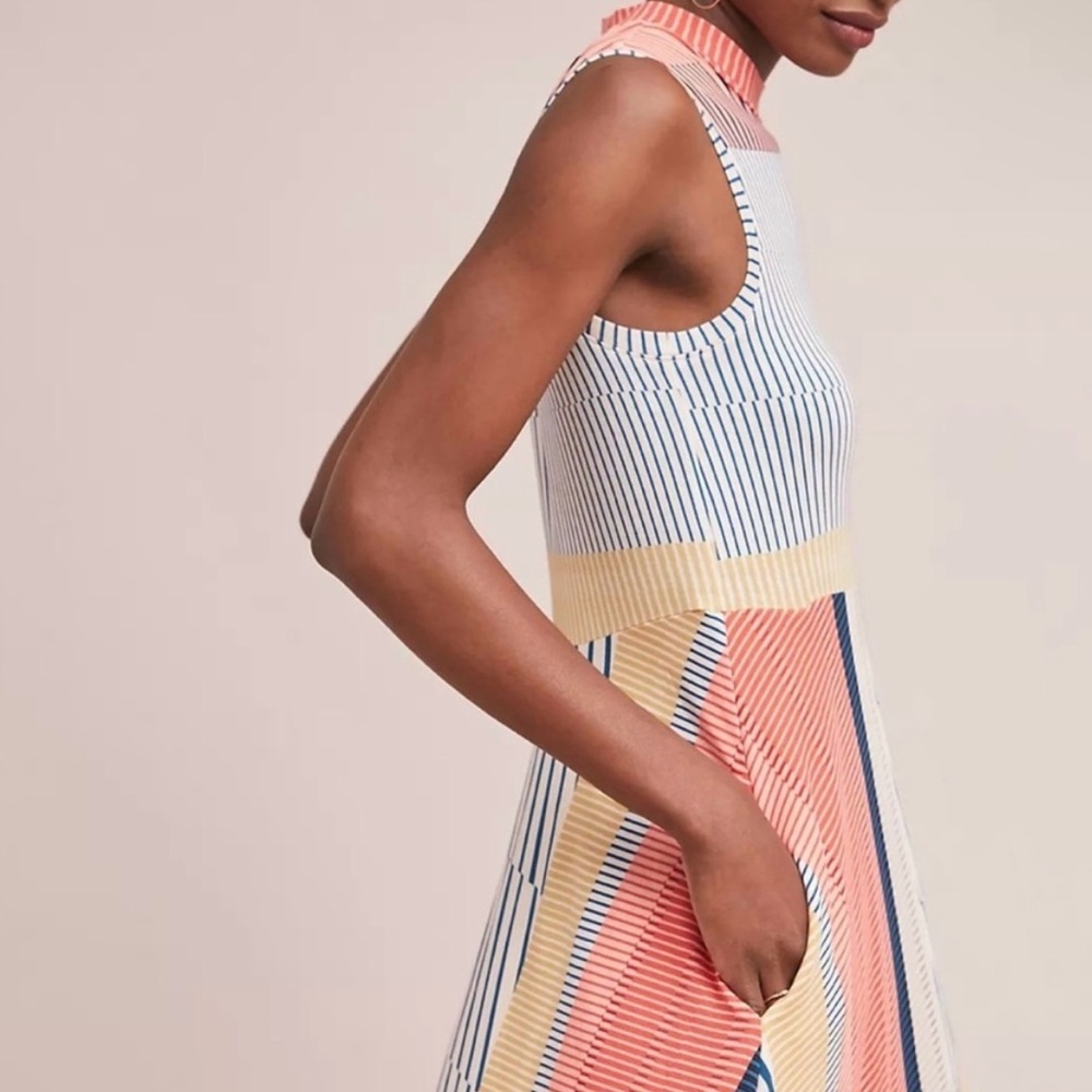 Maeve by Anthropologie Colorful Striped Sleeveless Midi Dress - Picture 3 of 13